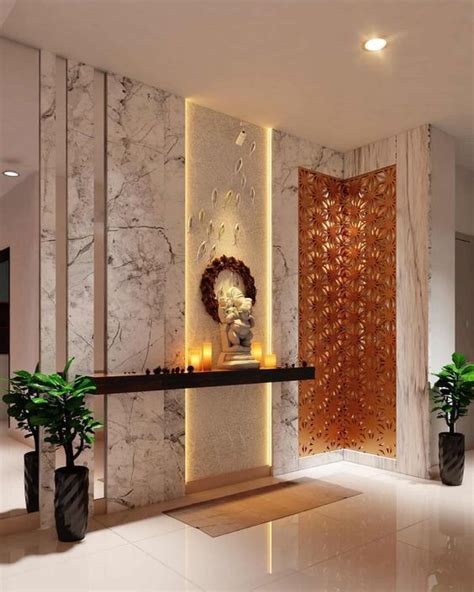 Marble Finish 🙏 Pooja Room In 2020 Pooja Room Design Home Entrance