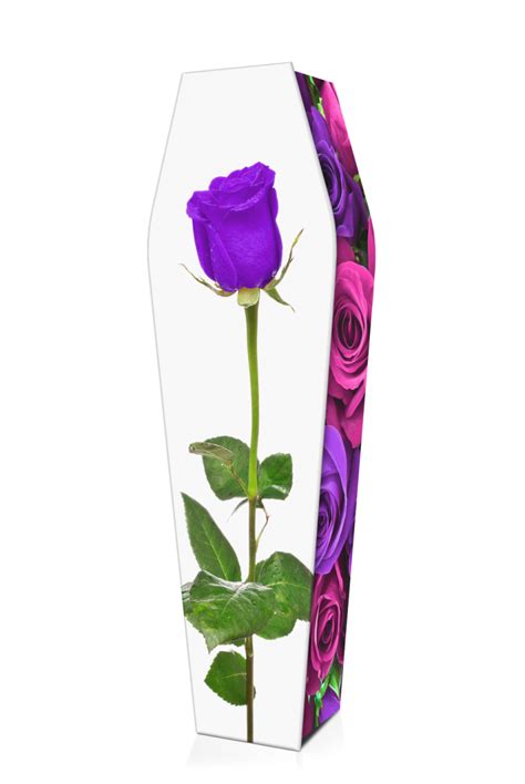 Pink And Purple Roses Custom Coffin Design Expression Coffins