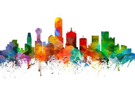 Dallas Texas Skyline 21 Painting By Aged Pixel Fine Art America