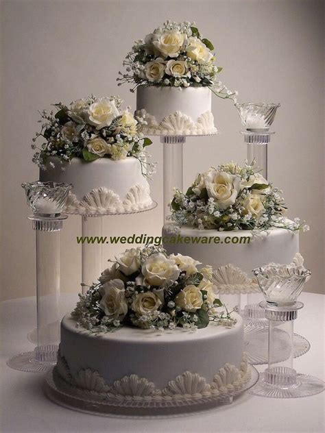 Details About 4 Tier Cascading Wedding Cake Stand Stands 3 Tier