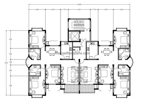 155x125 Apartment Third Floor Plan Is Given In This Autocad Drawing