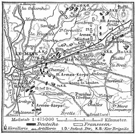 Because google is now charging high fees for map integration, we no longer have an integrated map on time.is. Karte zur Schlacht bei Le Mans (6.-12. Jan. 1871). - Zeno.org