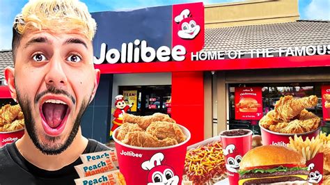 Trying Jollibee For The First Time Mukbang Youtube