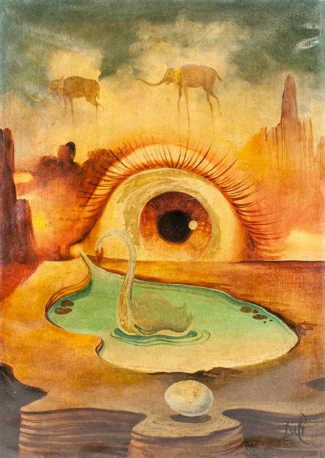 Spanish Oil Surrealist Scene Signed Salvador Dali