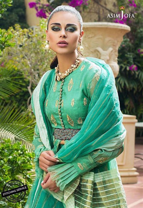 Pakistani Designer Dresses Embellished With Zari Work Nameera By Farooq