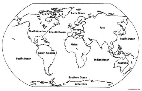 Kontinente Weltkarte Ausmalbild Kontinente Weltkarte Ausmalbild The