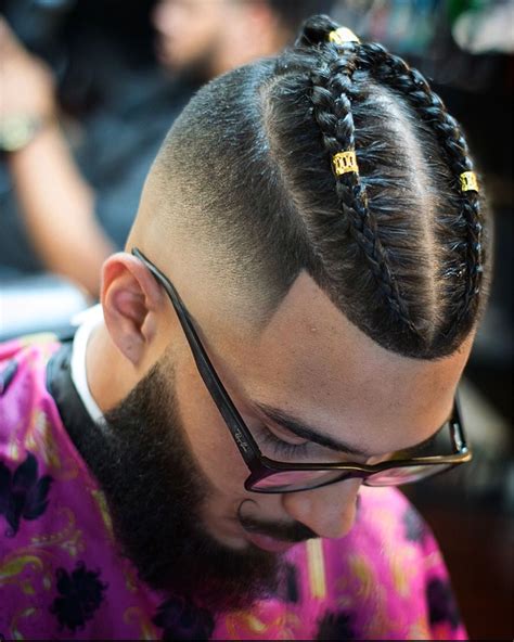 Attach the extensions to your natural hair and secure with four to five clear. Skin Fade With Braids | Mens braids hairstyles, Braided ...
