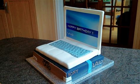 Free for commercial use high quality images. Sony Vaio Laptop Cake | Vanilla sponge with chocolate ...