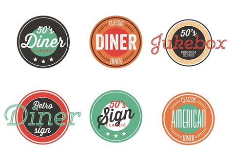Vintage 50s Diner Label Collection Diner Sign Diner Advertising Diner