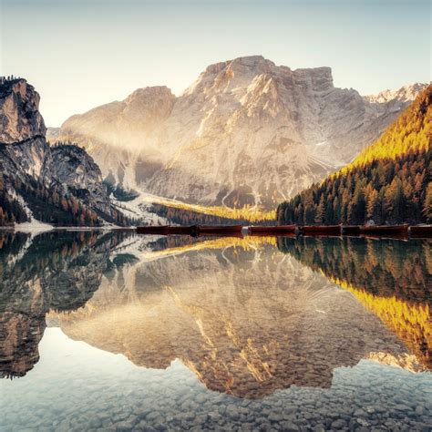 Pragser Wildsee Wallpaper 4k Scenic Lake Dolomite Mountains
