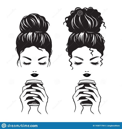 Download 60 Messy Bun Stock Illustrations Vectors And Clipart For Free