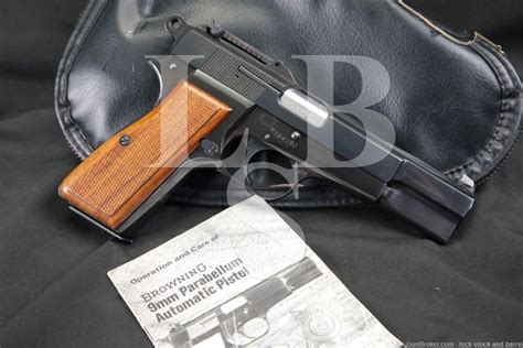 Fn Browning Hi Power T Series 9mm Semi Auto Pistol W Tangent Sights C