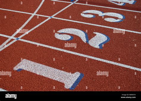 Track And Field Lanes 123 Stock Photo Alamy