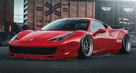 From the pictures, which look photoshoped, the car does seem extremely. Liberty Walk Ferrari 458 Italia On PUR Wheels Might Not Be ...