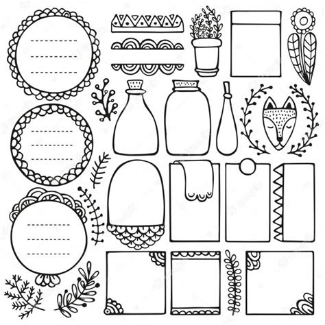 Premium Vector Bullet Journal Hand Drawn Elements For Notebook Diary