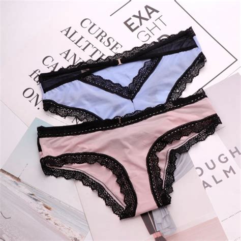 Spandcity European Style Sexy Lace Panties Sex String Thongs Women Silk