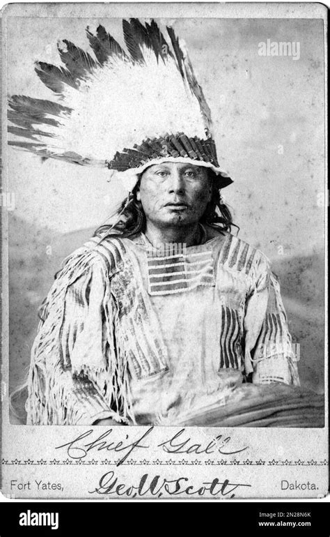 A Portrait Of Hunkpapa Lakota Chief Gall In A War Bonnet Stock Photo