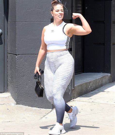 ashley graham flaunts her curves in yoga pants after intense workout workout attire plus size