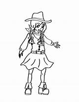 Cowgirl Coloring sketch template