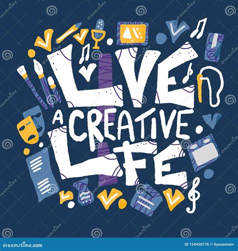 Live A Creative Life Quote Vector Design Stock Vector Illustration