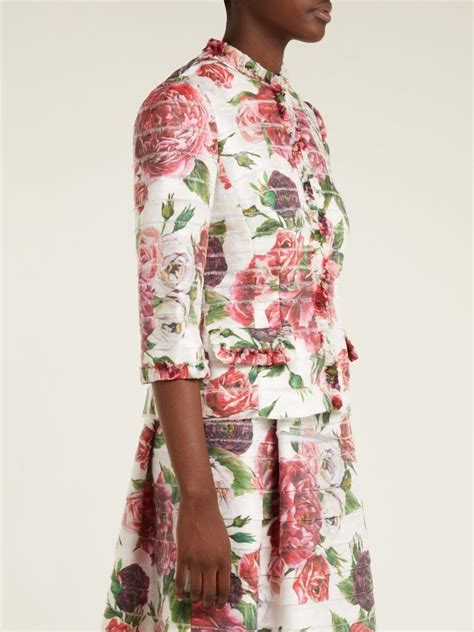 Peony And Rose Print Satin Jacket Dolce Gabbana MATCHESFASHION