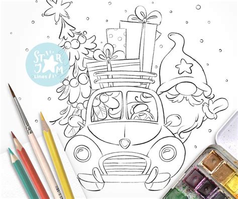 Christmas Truck Coloring Page