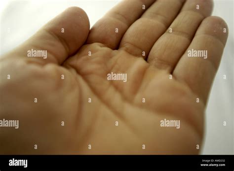 Extended Left Hand Palm Stock Photo Alamy