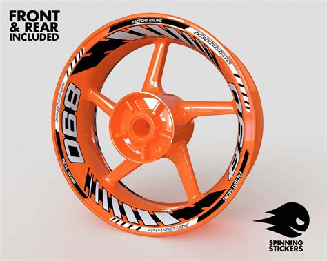 Orange White Gp Style Custom Rim Stripes Wheel Decals Tape Stickers Ktm