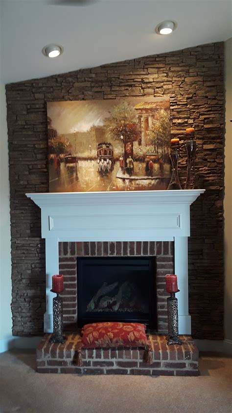 Fireplace Backdrop With Stacked Stone Style Barron Designs