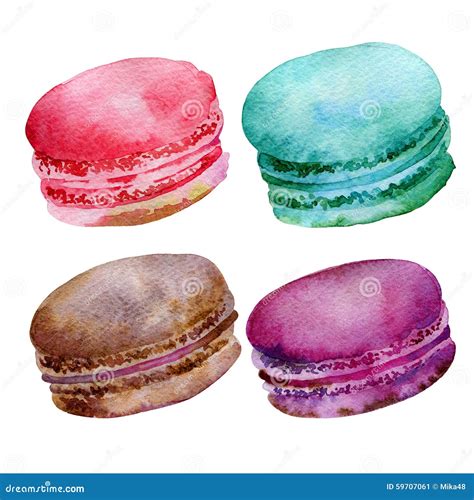 Macaroons Stock Illustration Illustration Of Pink Watercolor