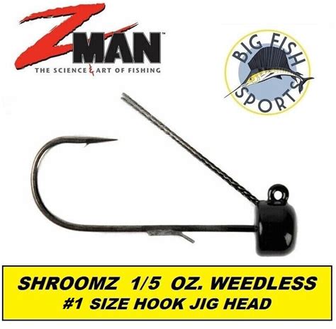 Z Man Ned Rig Jig Head Weedless Power Finesse Shroomz Oz Pk Hook