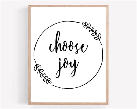 Choose Joy Printable Instant Download Simple Wreath Etsy