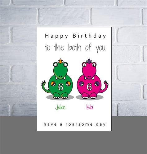 Personalised Twin Birthday Card Personalised Twin Card Twins Etsy Uk