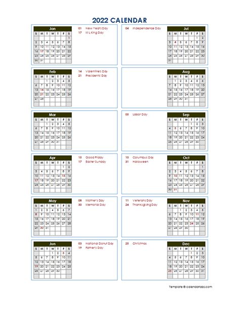 Printable Calendar Sheets 2022 Free Letter Templates Images