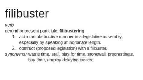 The senator prevented a vote on the bill by reading the dictionary from. Filiblustering Shipley MP Philip Davies' behaviour is ...