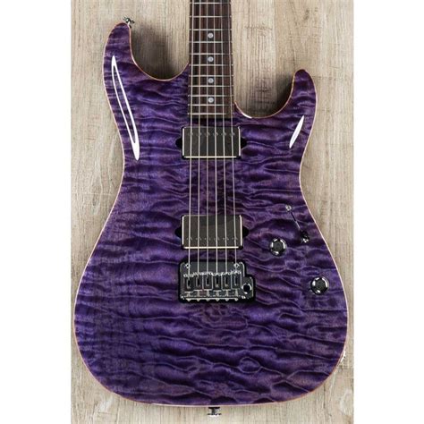 Suhr Standard Carve Top Custom Guitar Trans Purple 1 Piece Quilt Top