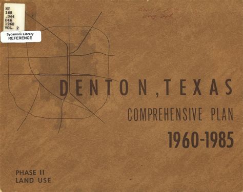 Comprehensive Plan For Denton Texas 1960 1985 Volume 2 Phase 2