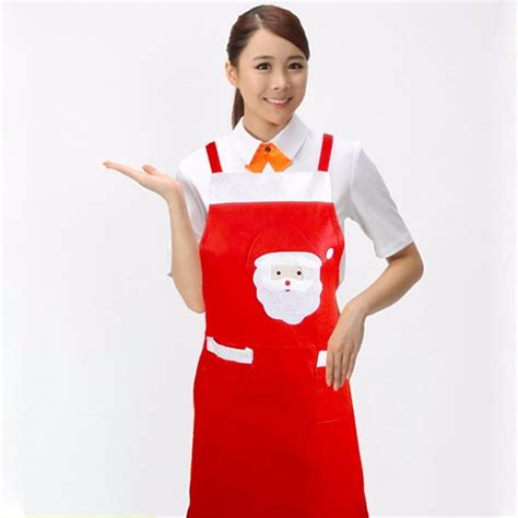 Christmas Aprons Adult Santa Claus Aprons Women And Men Dinner Party Cooking Apron Cozinha