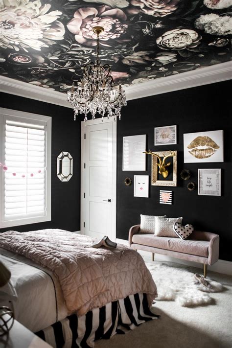 Bedroom color schemes bedroom colors black bedding cream bedding ivory bedding custom bedding. Bold Teen's Bedroom with Floral Wallpaper | HGTV