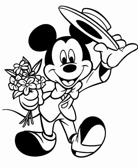 gambar mewarnai kartun mickey mouse walt disney
