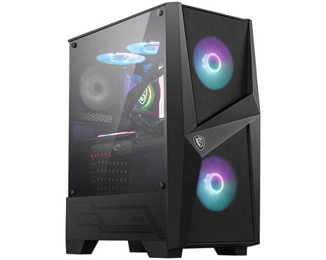 Msi Mag Forge 100r Gaming Case Tempered Glass Side Panel Front 2