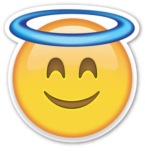 Emoji Smiley Angel Sticker Emoticon Smiley Png Png Download 503524