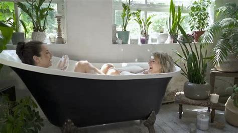 happy lesbian couple taking bath together stock footage videohive