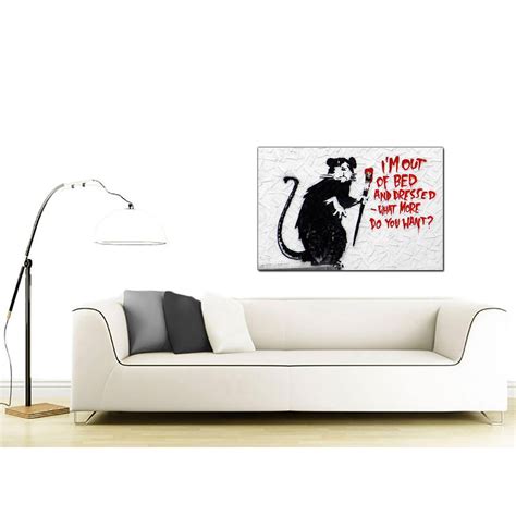 Banksy Canvas Prints Im Out of Bed and Dressedâ