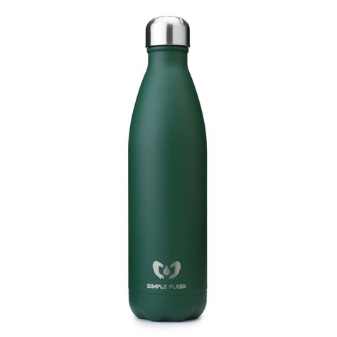 Insulated Stainless Steel Cola Shaped Water Bottle 25 Oz Green
