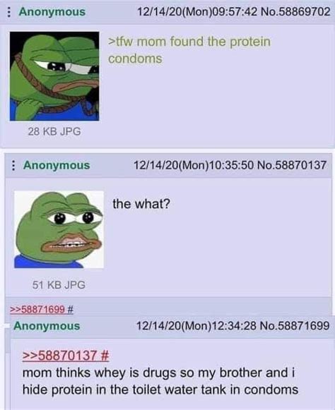Anons Mom Finds The Protein Condoms Scrolller