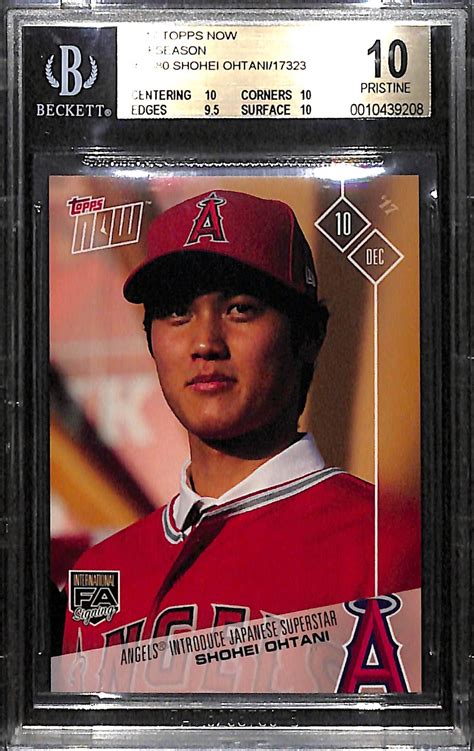 Lot Detail 2017 Shohei Ohtani Topps Now Rookie Card Graded A Bgs 10