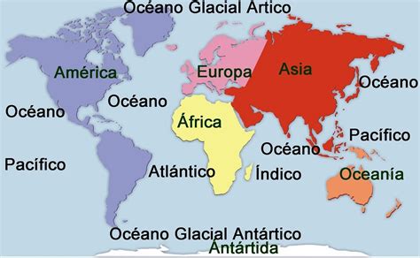 Geohistoriados Mapas De Los Continentes Y Los Océanos Mapa De Las