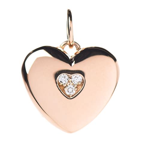 Tiffany 18k Rose Gold Diamond Heart Locket Pendant 469661 Fashionphile
