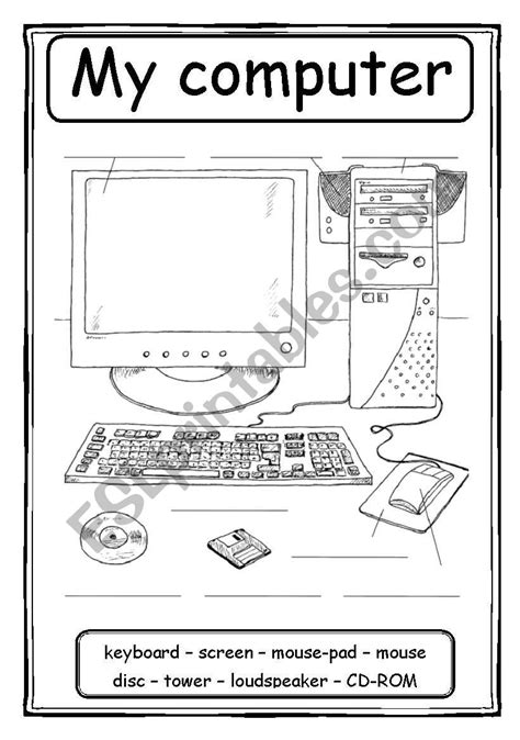 Computers Matching Computer Worksheets Computer Literacy Teaching